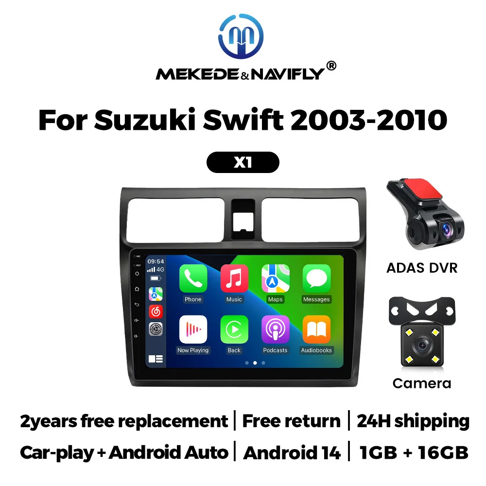 أندرويد 14 راديو السيارة شاشة كاميرا الرؤية الخلفية لسوزوكي سويفت 2003-2010 CarPlay السيارات مشغل فيديو الملاحة FM GPS واي فاي 2Din #1