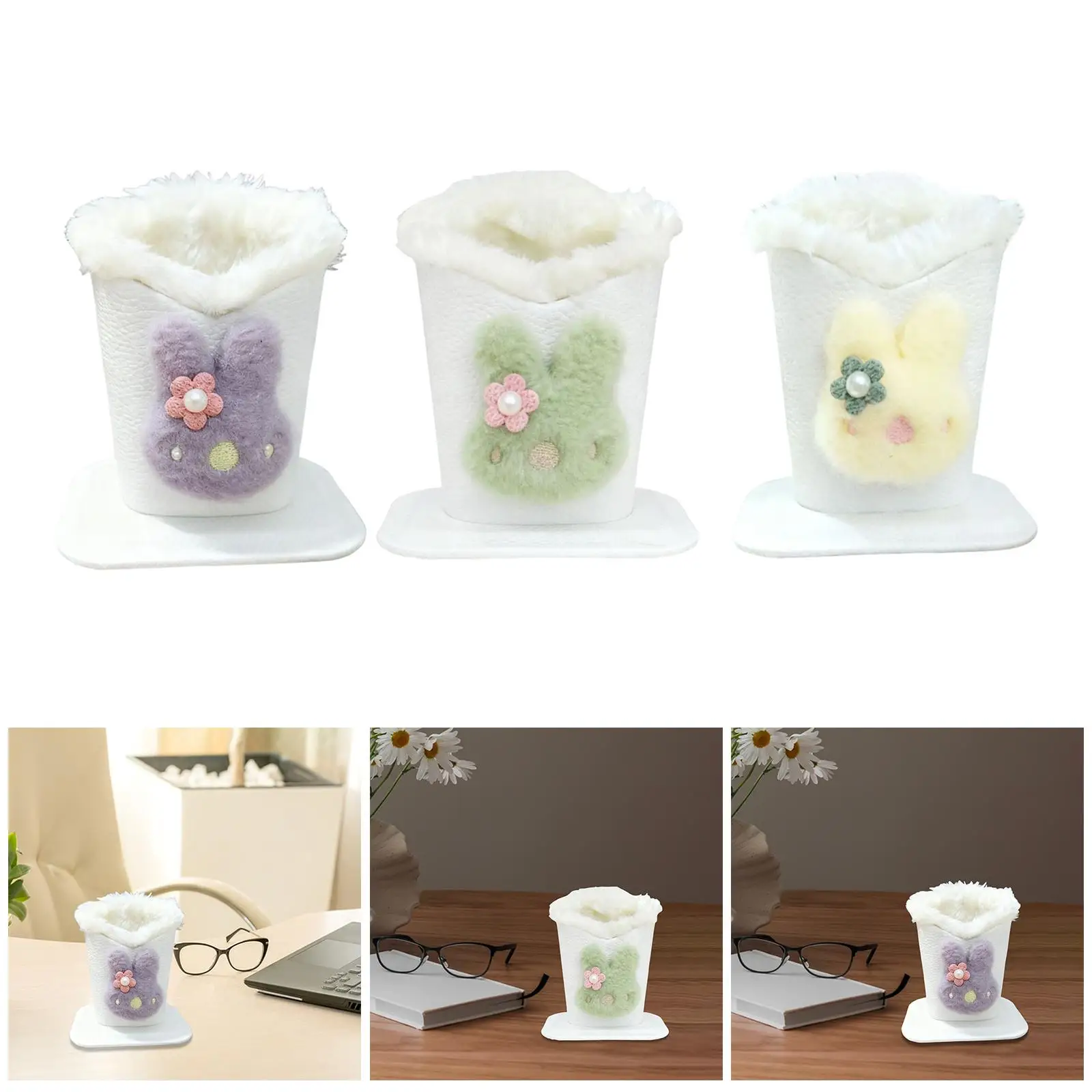 Rigid Glasses Holder Plush Organizer Case for Eyepieces Soft Plush Lined Stand for Office Desk and Nightstand