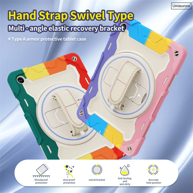 

Противоударный чехол-подставка для планшетов Samsung Tab A7, A8, A9+, A11+ Plus, SM-X230, X210, X200, T220, S6 Lite 10.4 дюйма с ремешком, прочный чехол-футляр