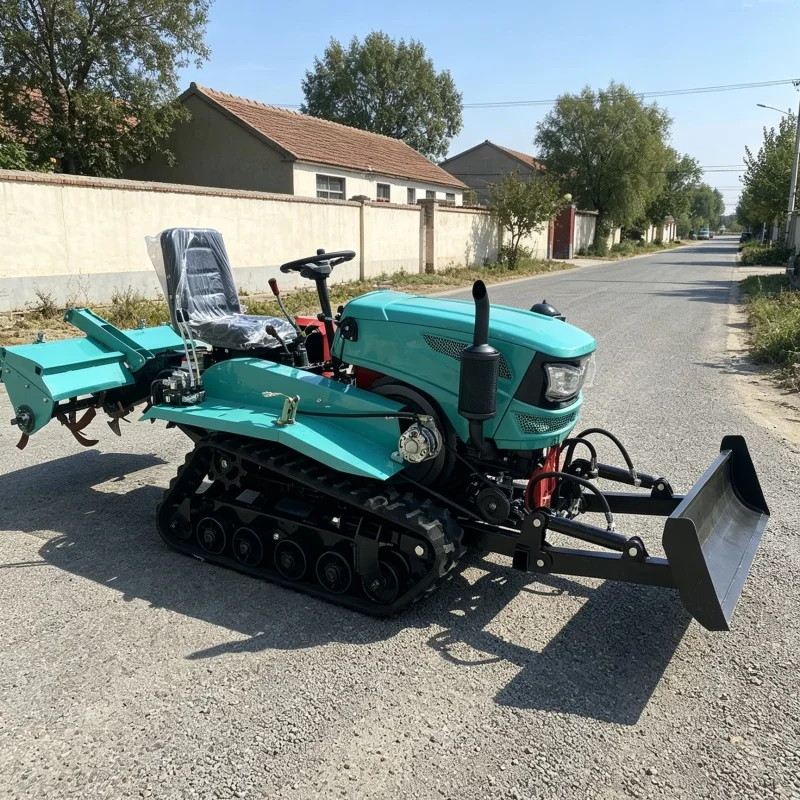 Customized 25 HP Tracked Rotary Tiller, Multi‑functional Garden Management Machine for Trenching & Ridging