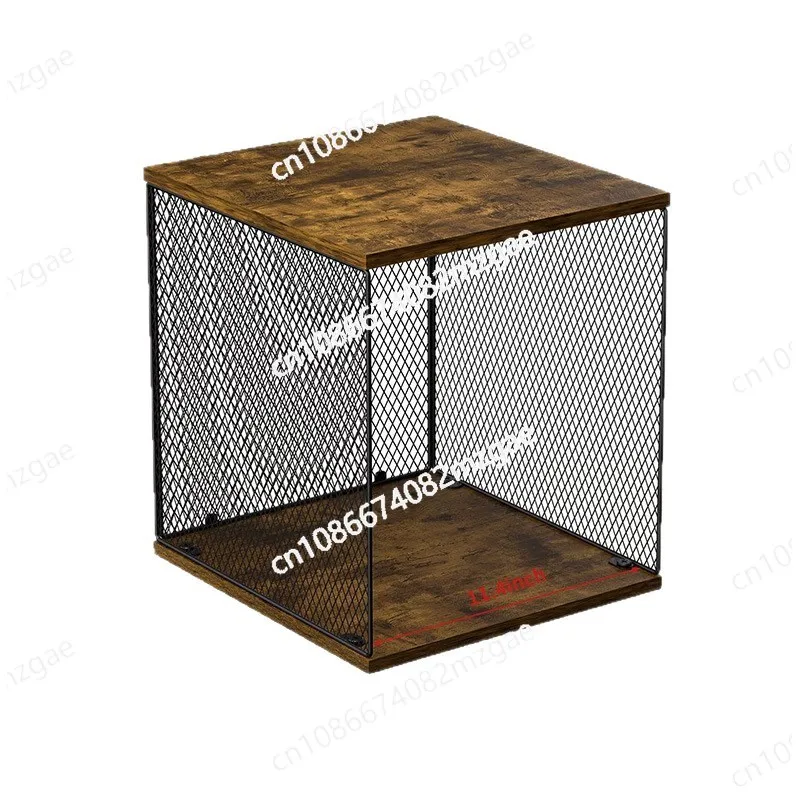 Iron and wood combined stackable box vinyl record storage basket country retro classical music record storage box