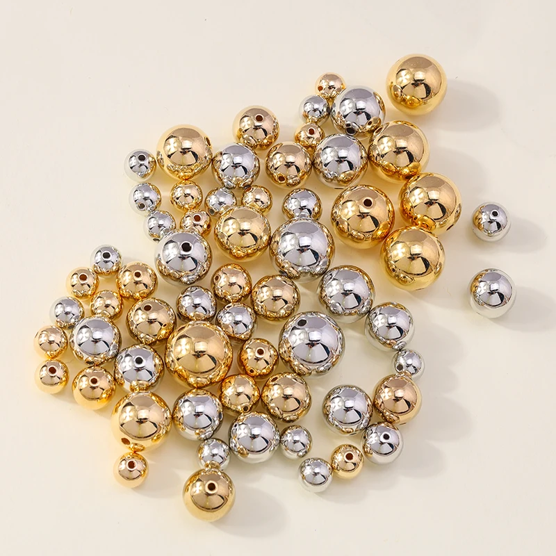 

Leslie 10/30/50pcs 8/12/16mm Round CCB Charm Beads Loose Spacer Beads for DIY Bracelet Necklace For Jewelry Making Accessories