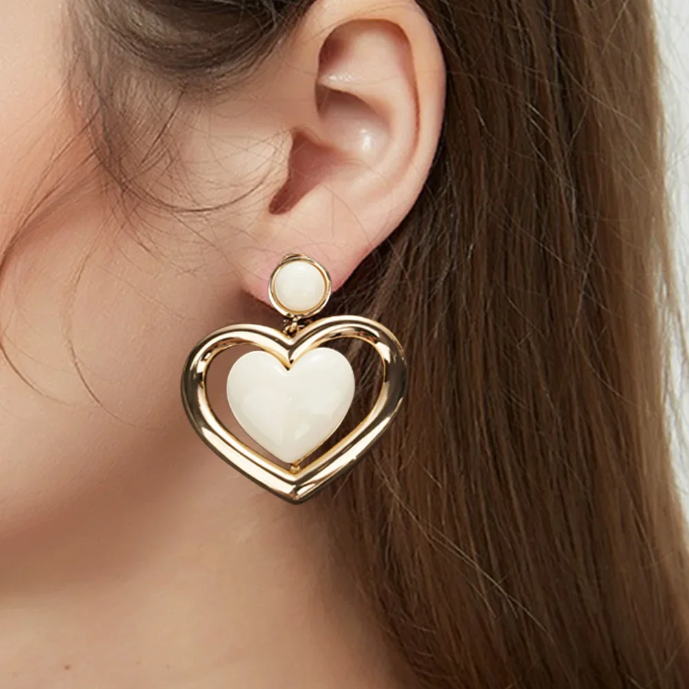 

Heart-shaped Pendant Earrings For Women Jewelry Valentine's Day Earrings Gift Fashion Charm Colorful Accessories Banquet Travel