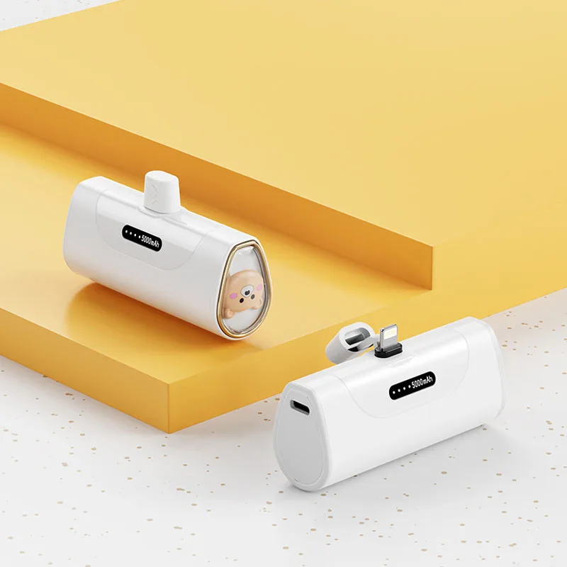 Mini Capsule Power Bank 5000mah Battery Charger Portable Cute Animal Style Mobile Phone Wireless Powerbank