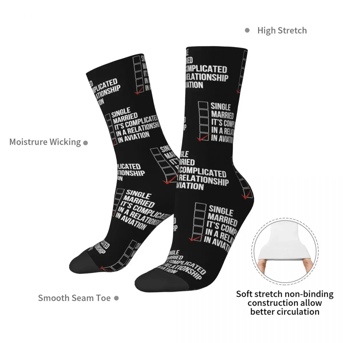 Pilot's Joke. Aviation Lovers Socks Harajuku Super Soft Stockings All Season Long Socks Accessories for Unisex Gifts