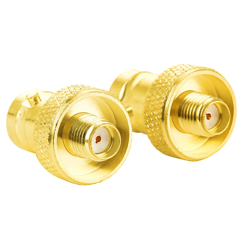 2 PCS BNC Q9 Female to SMA Male/Female Disc RF Coaxial Connector Coax Adapter Full Copper Nickel Gold Plated for Walkie Talkie