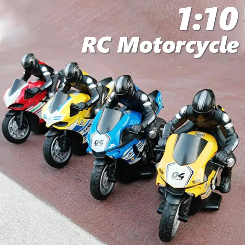 

Rc Motorcycle 1: 10 2.4G 4Ch Electric Drift Motorcycle for Children Remote Control Car Electric Model Toys for Boys Kids Gift