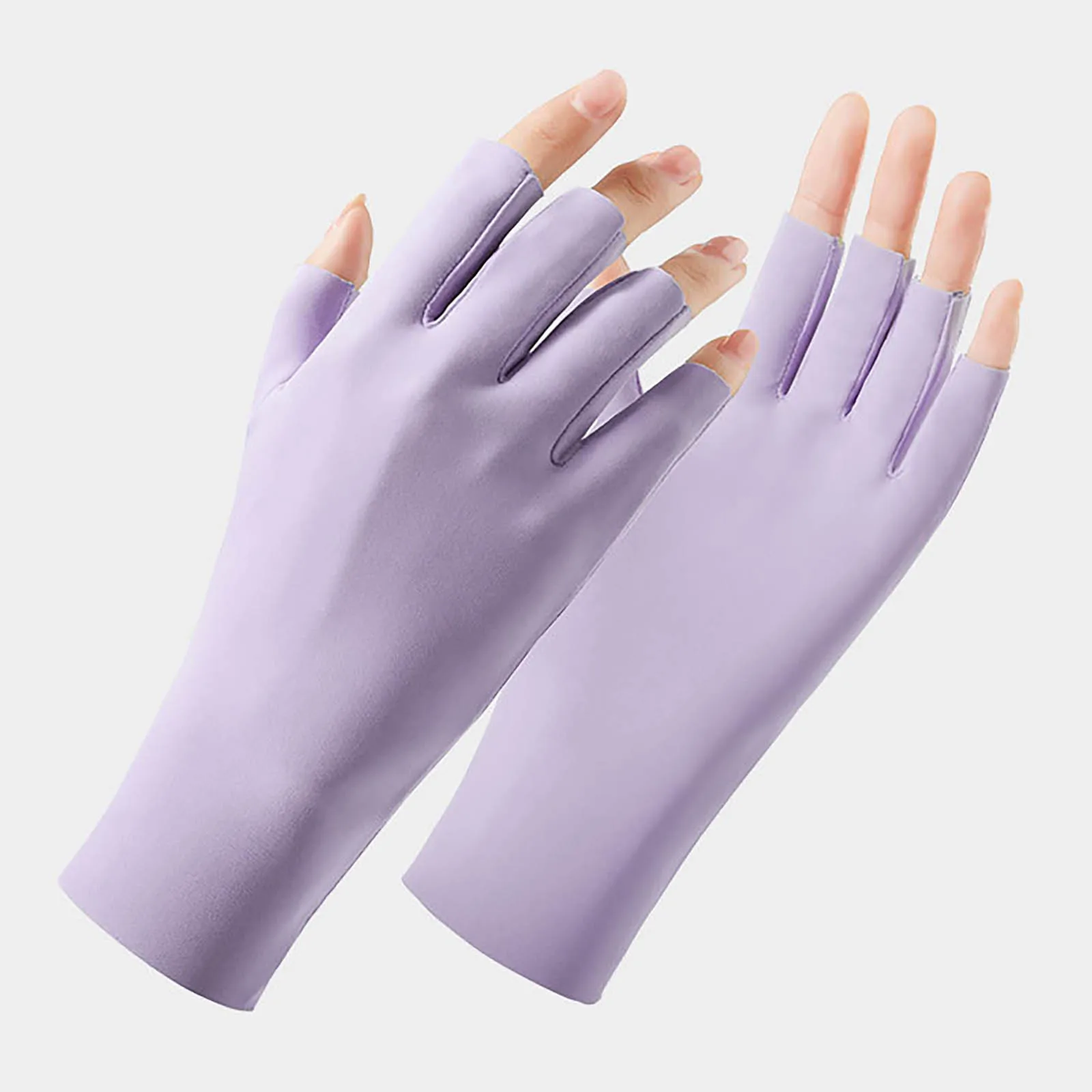 Guantes de protección solar UPF50 +, para lámpara de uñas de Gel, luz UV profesional, medio dedo