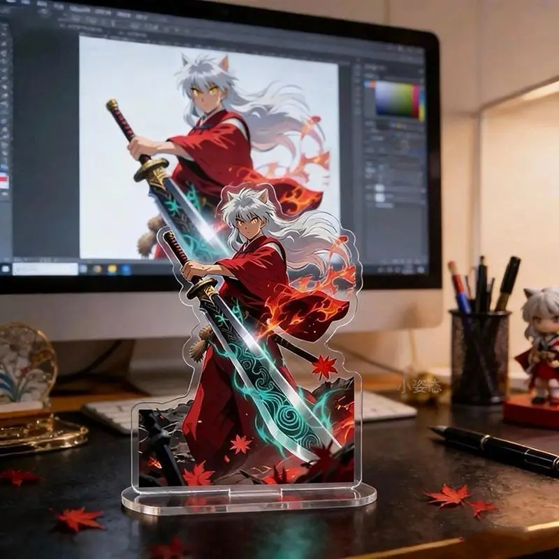 Figura Acrílica de Kikyo de Inuyasha, Decoración Kawaii para Escritorio, Adorno Coleccionable, Regalo para Fans del Anime