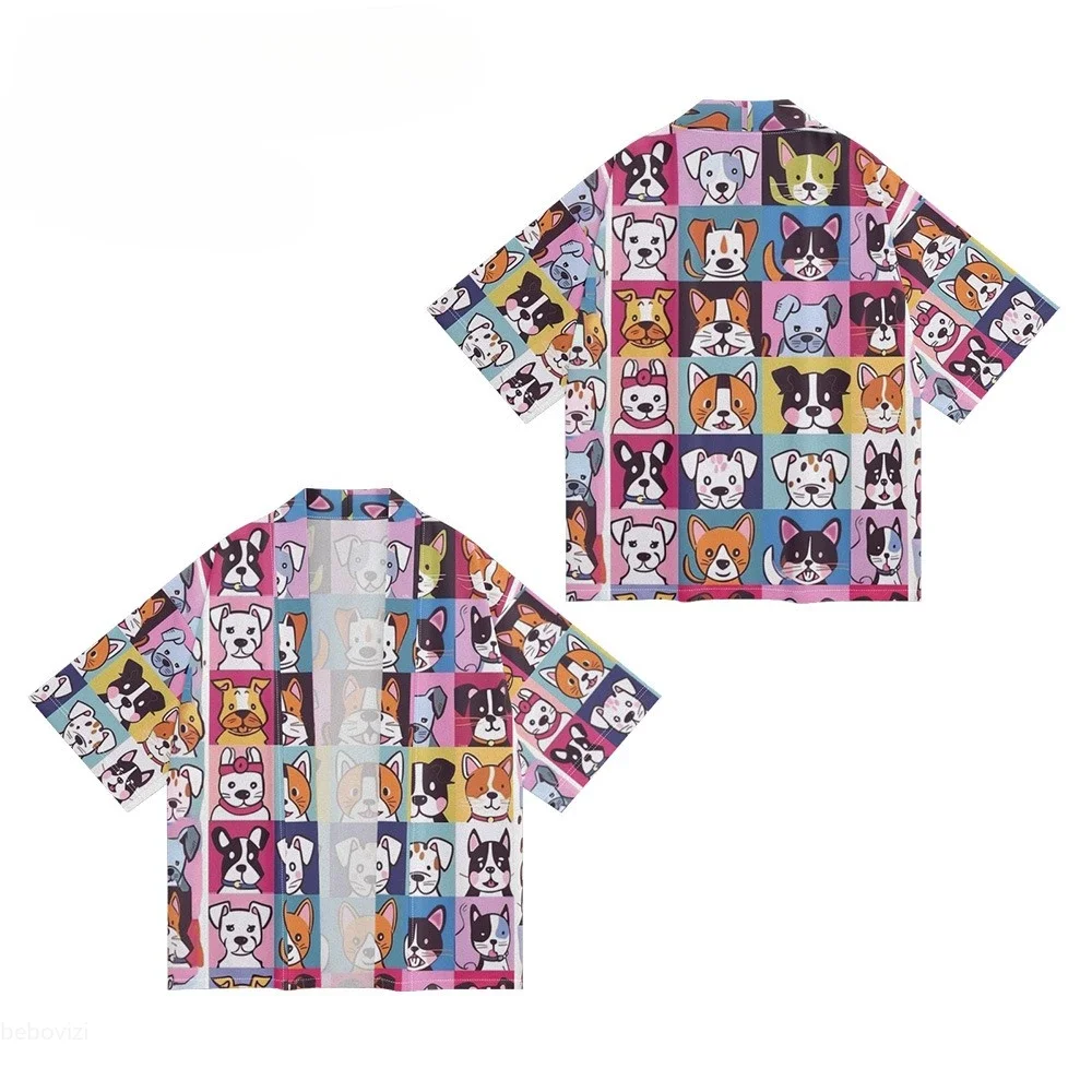 سترة هاوري كارتونية لطيفة على شكل كلب مطبوعة كيمونو ملابس الشارع للرجال والنساء ملابس يوكاتا للشاطئ على الطراز الياباني رداء أنيمي مقاس كبير #5