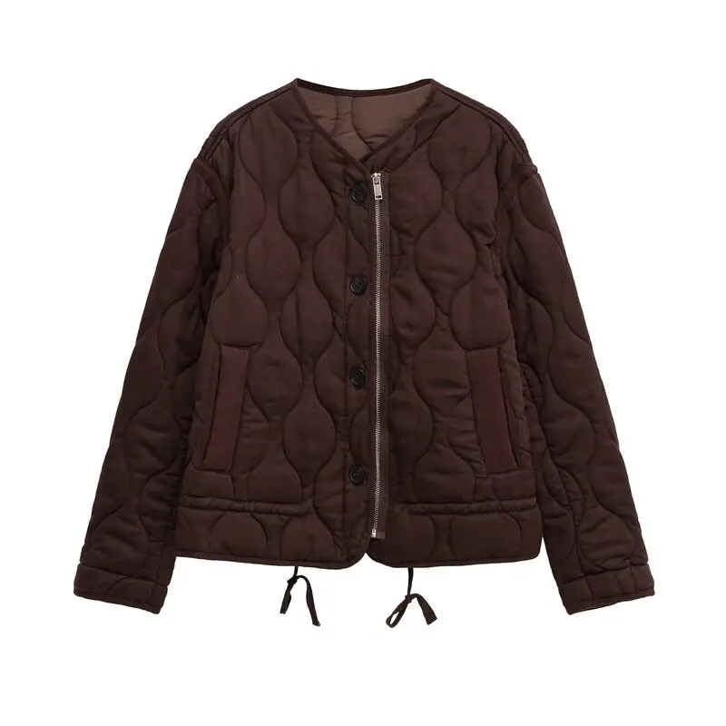 Loose Casual round Neck Long Sleeve Cotton Jacket Outerwear for Women Spring Autumn New Style Comfortable Warm Zipper Closure...