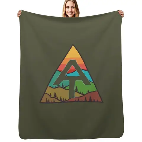 Appalachian Trail Vintage Mountains With Sunset Art Throw Blanket Winter beds Bed linens Flannel Summer Beddings Blankets