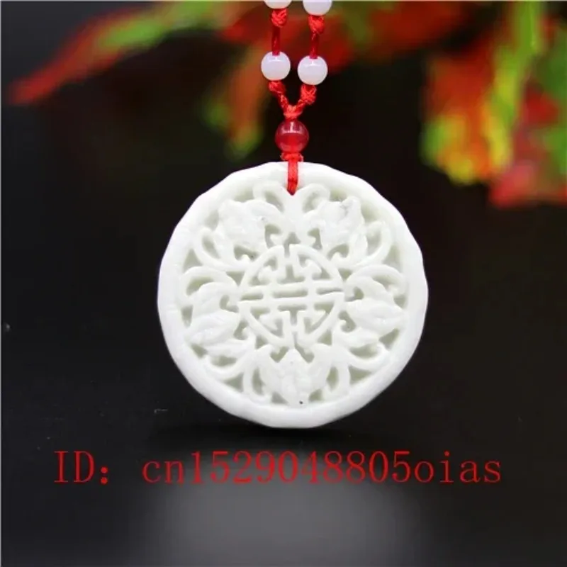 

Natural White Chinese Jade Five Bat Pendant Necklace Charm Jewellery Carved Amulet Fashion Accessories Gifts for Women Men