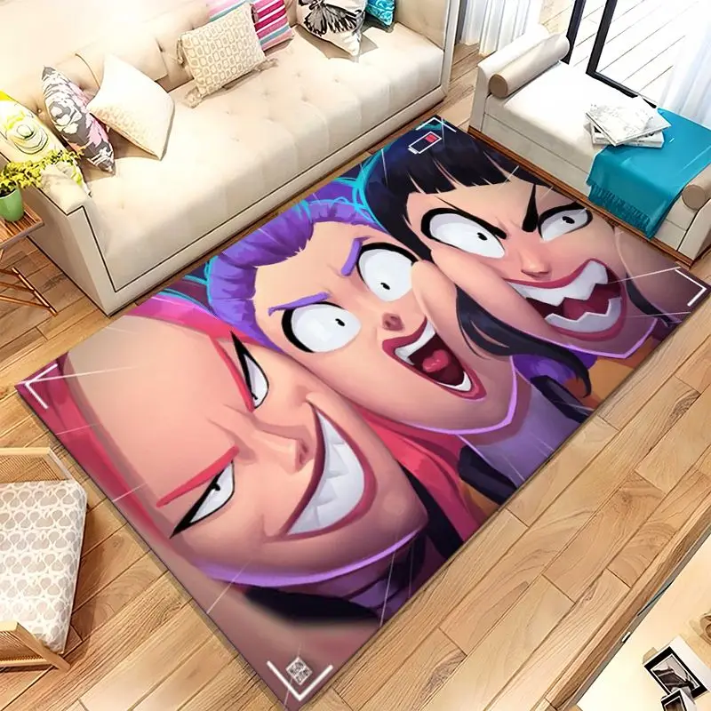 KPop D-Demon H-Hunters Girl Group Cartoon Soft Non-Slip Area Rug for Living Room,Bedroom Playroom Carpet Mat for Sofa,Home Decor