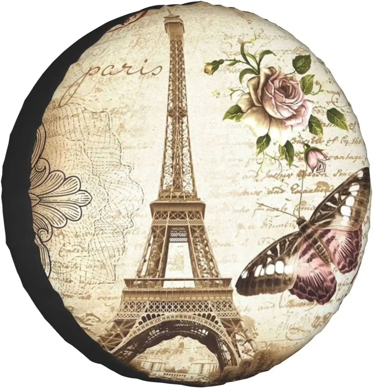 Paris Eiffel Tower Printed Spare Tire Cover Waterproof Tire Wheel Protector for Car Truck SUV Camper Trailer Rv 14