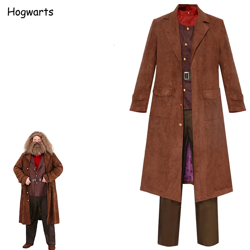 

Rubeus Hagrid Cosplay Costume Uniform Wig Beard Set Halloween Carnival Hagrid Outfit for Men