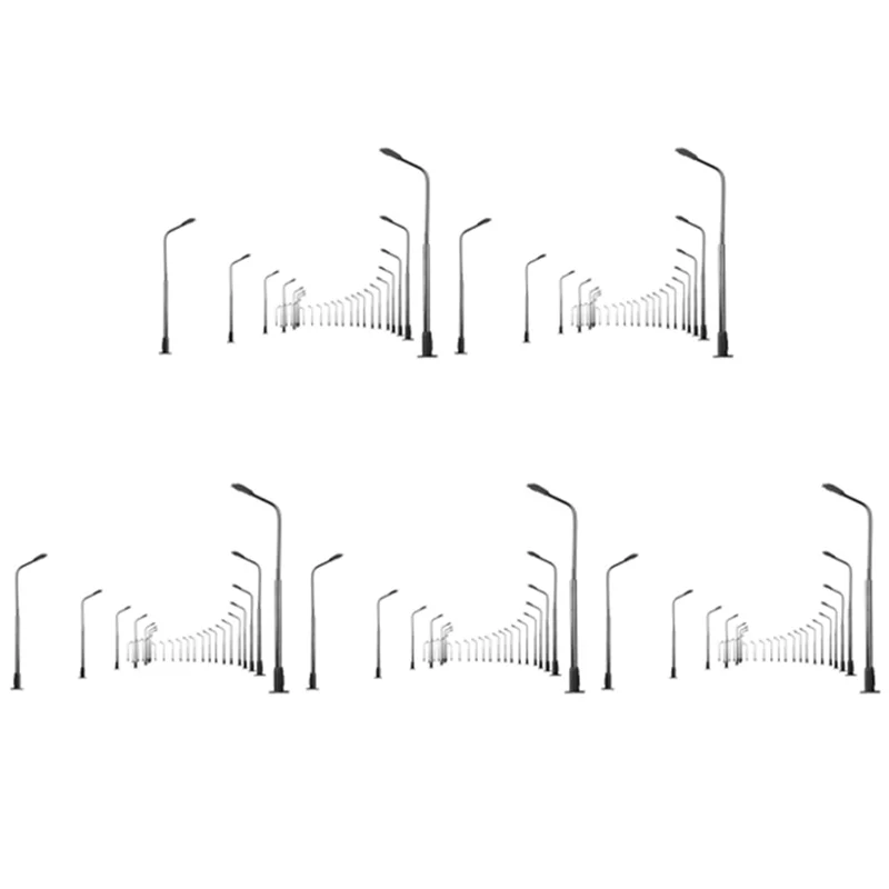 WOTT-100Pcs Model Railway 10Cm Lamp Post Street Lights HO Scale 1:87 LED 3V Resistors LQS08 Single Head-Bright White
