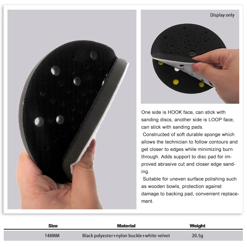 2 Pcs 6 Inch 80Holes Interface Pad Hook and Loop Protection pad Disc Power Tool Accessories for Sander Polishing & Grinding