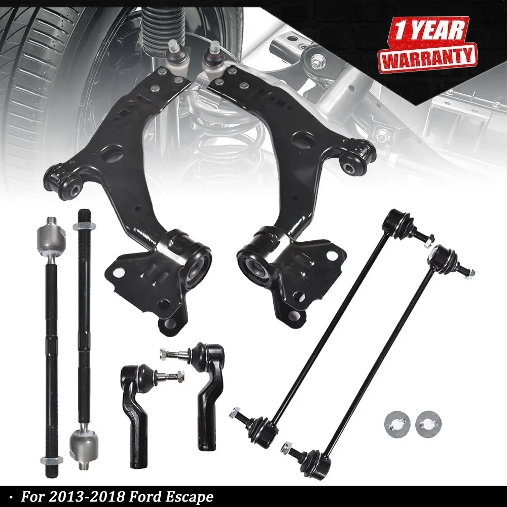 

New For Ford Escape 2013-2018 Front Control Arms Ball Joint Sway Bar Link Kit 8x