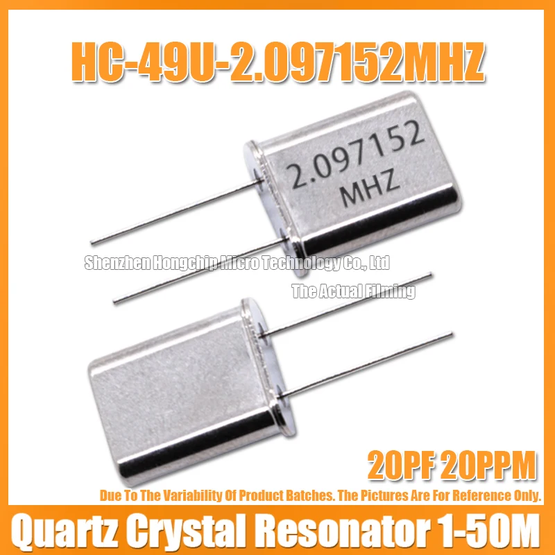 5PCS HC-49U 2.097152M 2.097152MHZ DIP-2 Quartz Passive Crystal Resonator 20PF 20PPM HC/49U 49U