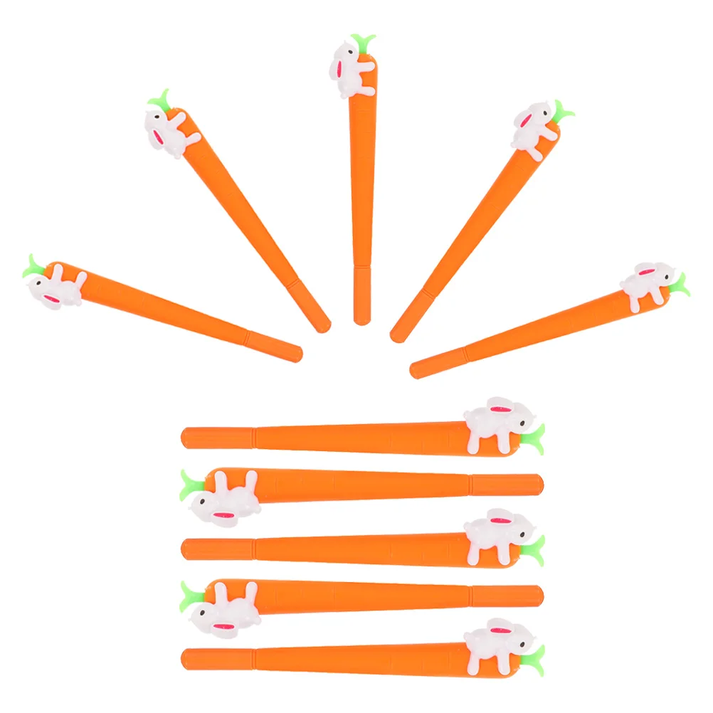 

10pcs Cartoon Rabbit Carrot Gel Novelty Ink Pen Ink Pens Smooth Writing Ergonomic Office School Supplies Novelty Student