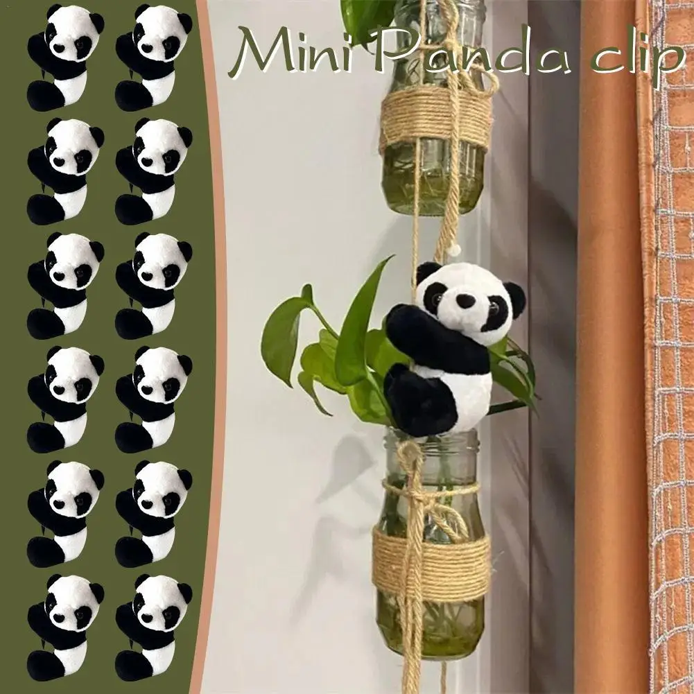 ミニパンダクリップ飾り,漫画の人形の置物,マイクロランドスケープ,DIY家の装飾,かわいいギフト,ハイエンド,新しい,1個,6個,12個