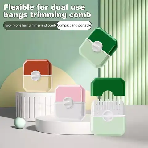 Peine de recorte 2 en 1, peine de corte de pelo y peluquería, recortador de flequillo y flequillo de pelo roto, cortadora de pelo Manual portátil para niños