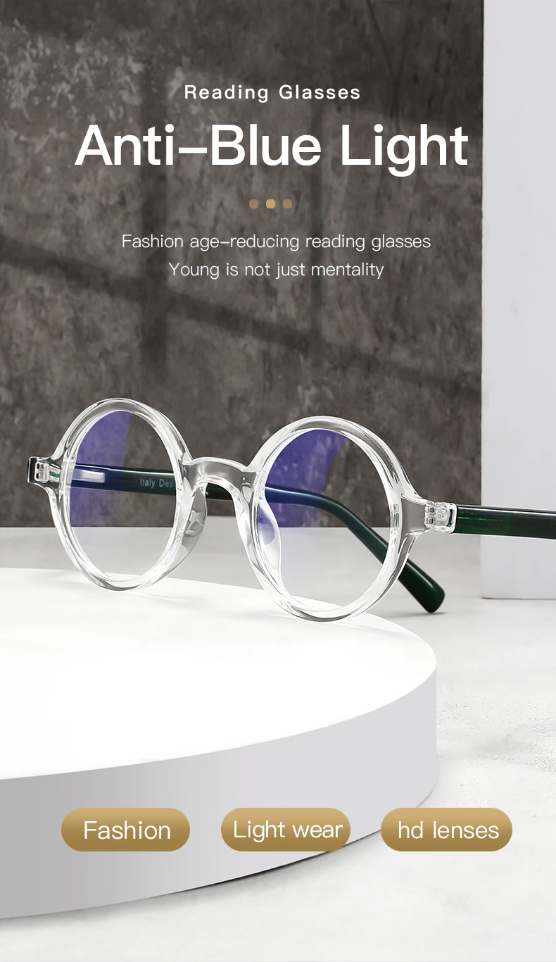 KAEDEK Trend Gedruckt Rahmen Acetat Lesebrille Männer Augenschutz Anti-Blau Licht Presbyopie Brillen – Detail 1