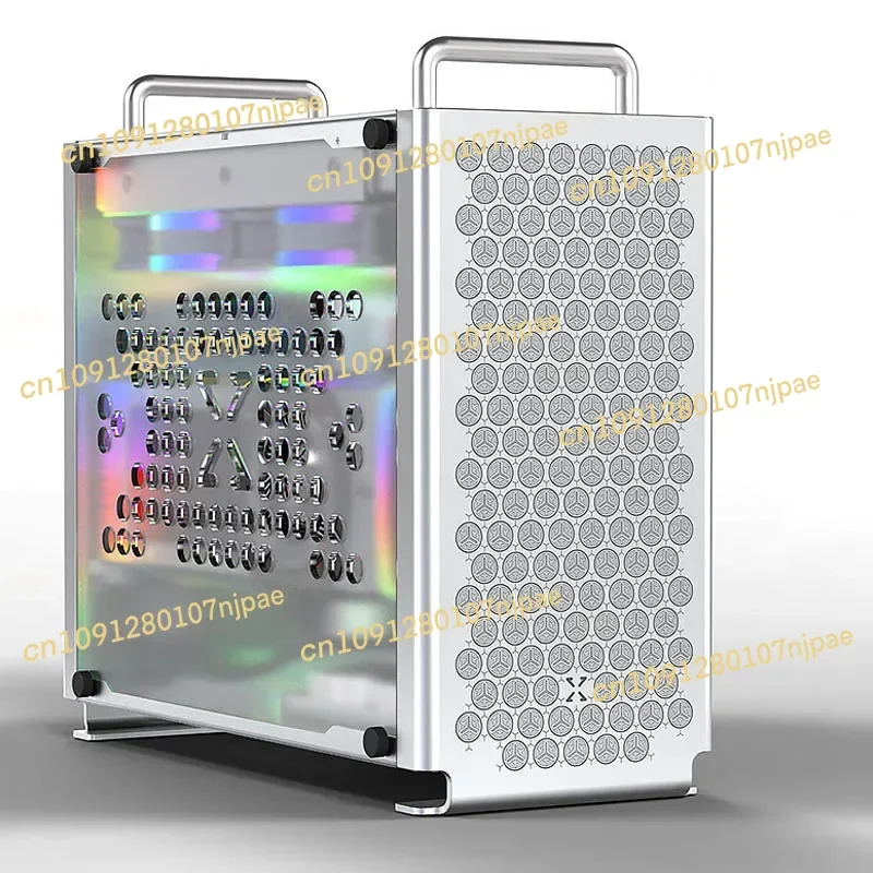 

B2PLUS All Aluminum Mini ITX Water Cooled Small Case, Side Permeable SFX Portable A4 Cool Fish G5puls K55