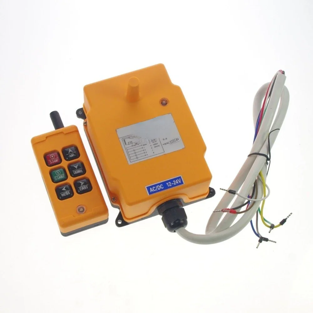 HS-6 AC/DC24V 6 Channels Control Hoist Crane Radio Remote Control Sysem Industrial Remote Control