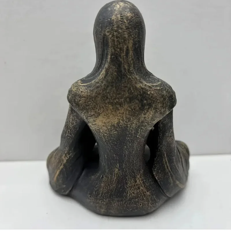 التأمل الغريبة تمثال الراتنج اليدوية ديكور اليوغا ملتوي الفن تحصيل هدية للمنزل مكتب عمل تمثال حديقة الزينة