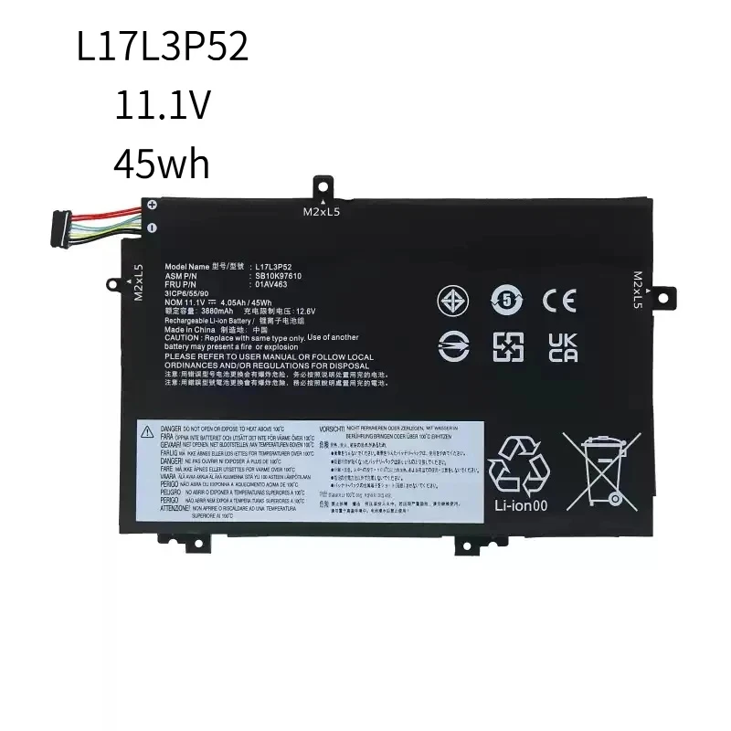 L17C3P52 Battery Replacement for Lenovo ThinkPad L480 L490 L580 L590 L14 L15 L14 Gen 2 L15 Gen 2 Series L17M3P53 L17L3P52 L17C3