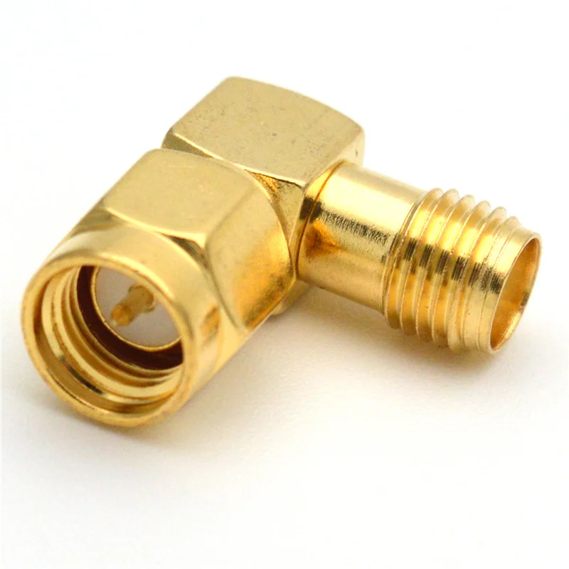 5/20PCS SMA to SMA Connector 90 Degree Right Angle Gold RP SMA Male to RP SMA Female Adapter for WIFI Antenna/FPV RF Converter