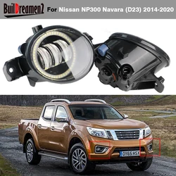2 Pieces Car Front Bumper Angel Eye LED Fog Light DRL Daytime Running Lamp Assembly H11 For Nissan NP300 Navara (D23) 2014-2020