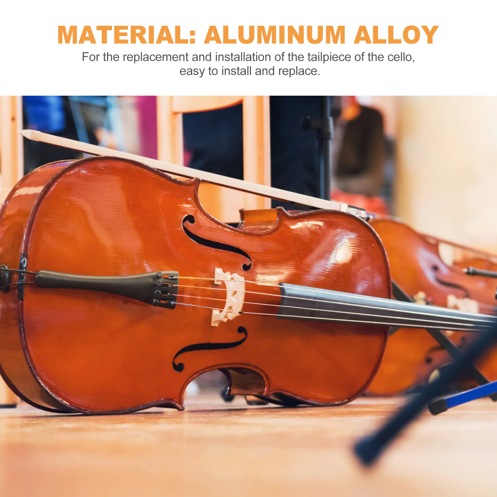 

1Set Aluminum Alloy Cello Tailpiece Durable Easy Install Black Musical Instrument Accessory Cello Tailpiece Pull Strings Board