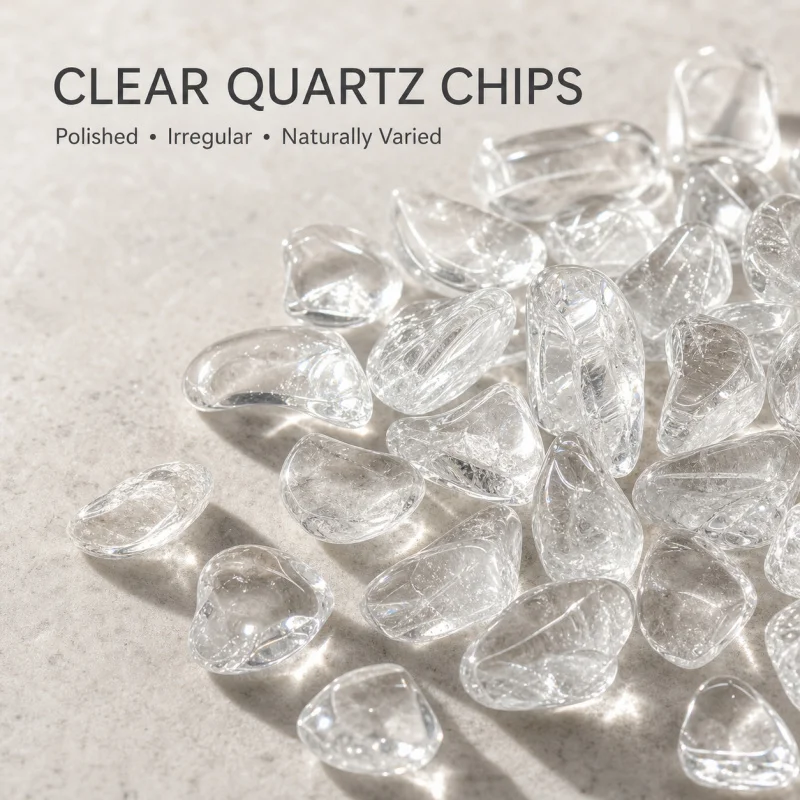 50-500g Natural Clear Quartz Crystal Chips Irregular Tumbled Stones for Vase Filler Plant Pot Terrarium Resin Art and DIY Crafts view 4