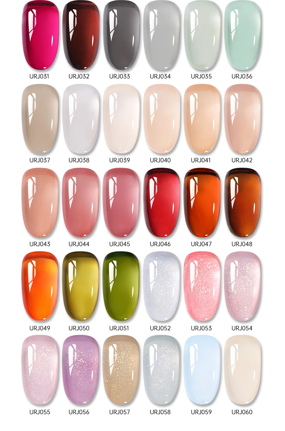 UR SUGAR 15 ml Jelly Nude Gel Nagellack Hellrosa Durchscheinende Farbe Soak Off UV LED Gel Lack Nail Art DIY Mode Maniküre – Detail 5