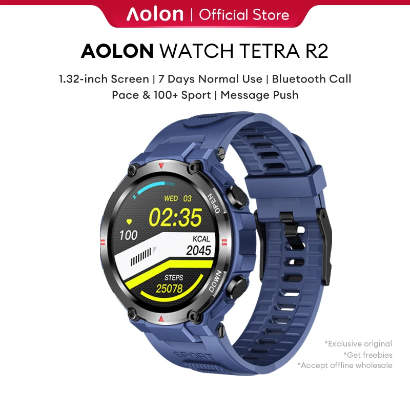 Aolon Tetra R2 Smart Watch  Bluetooth Call 24h Heart RateHealth Management SmartWatch Long Battery Life Sports For Android & Ios