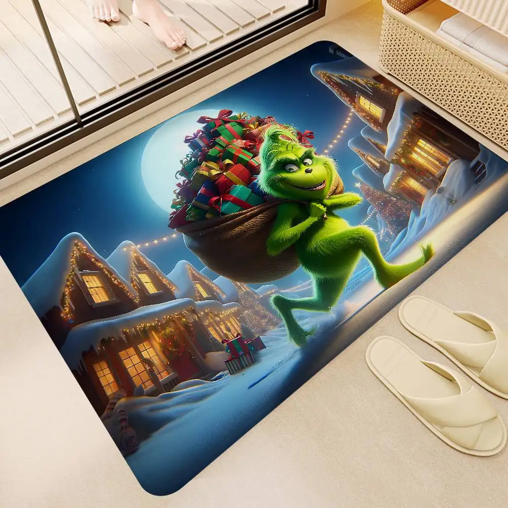 Cartoon THE G-GRINCHS Entrance Door Mat Washable Non-Slip Living Room Sofa Chairs Area Mat Kitchen Welcome Doormat