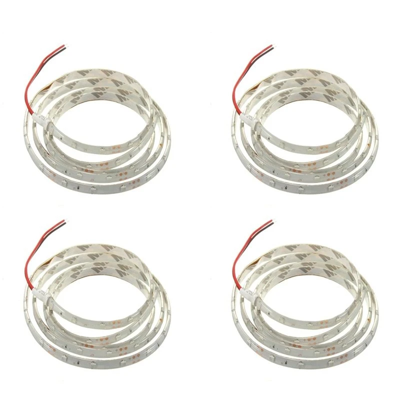 perfeito-para-casa-4-pecas-de-fita-de-led-a-prova-d'agua-1m-60-3528-smd-dc12v-vermelho