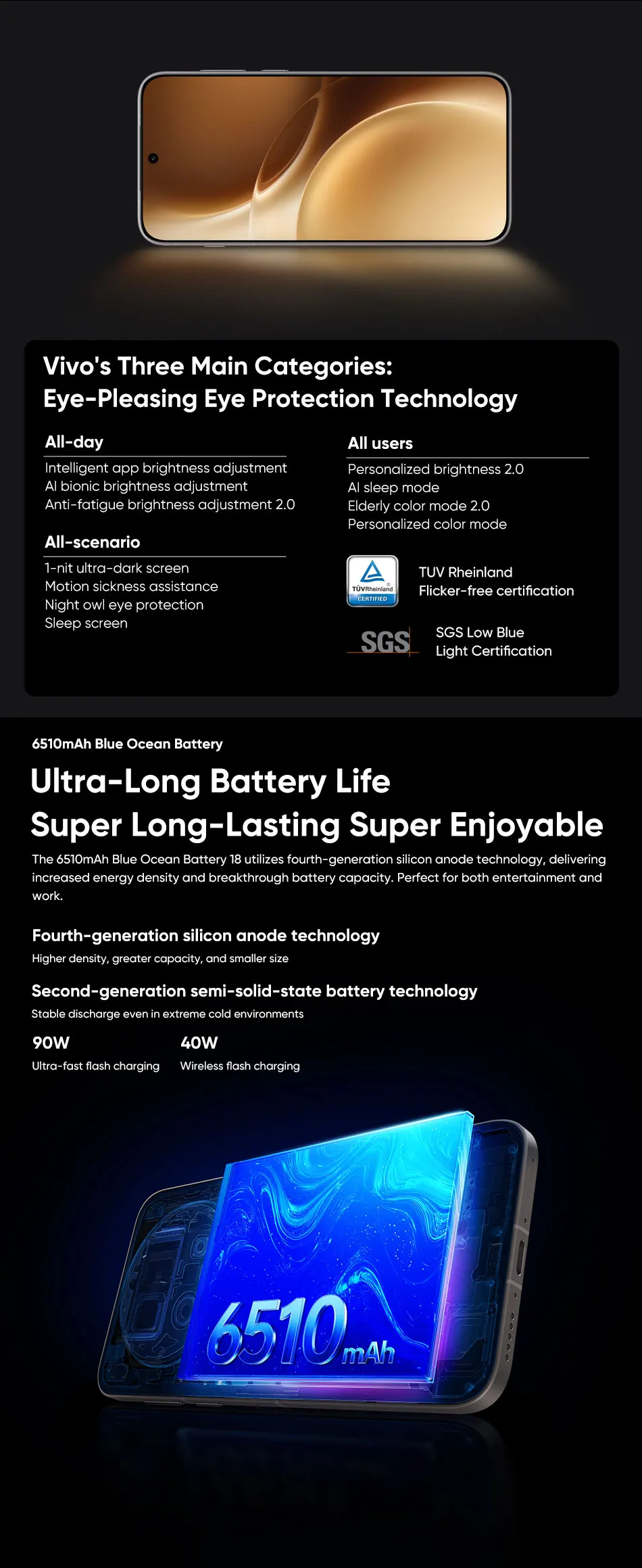 Vivo X300 Pro 5G smartphone android MediaTek Dimensity 9500 6.78” AMOLED 120hz 6510mAh 90W superCharge 50MP OIS NFC OTA