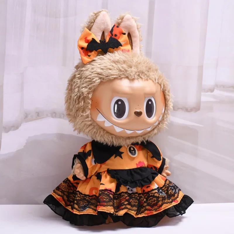 Nieuw Voor 38Cm Labubu Jurk Halloween Pluche Pop Kleding Set Voor Korea Kpop Exo Labubu I II Idol Poppen accessoires Leuke Zachte