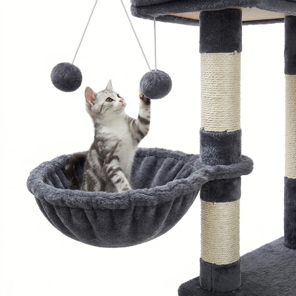 Luxury Solid Cat Furniture, Climbing Tree, Scratching Board, Sisal Mouse Toy, Cat Jumping Frame, Carton Packaging