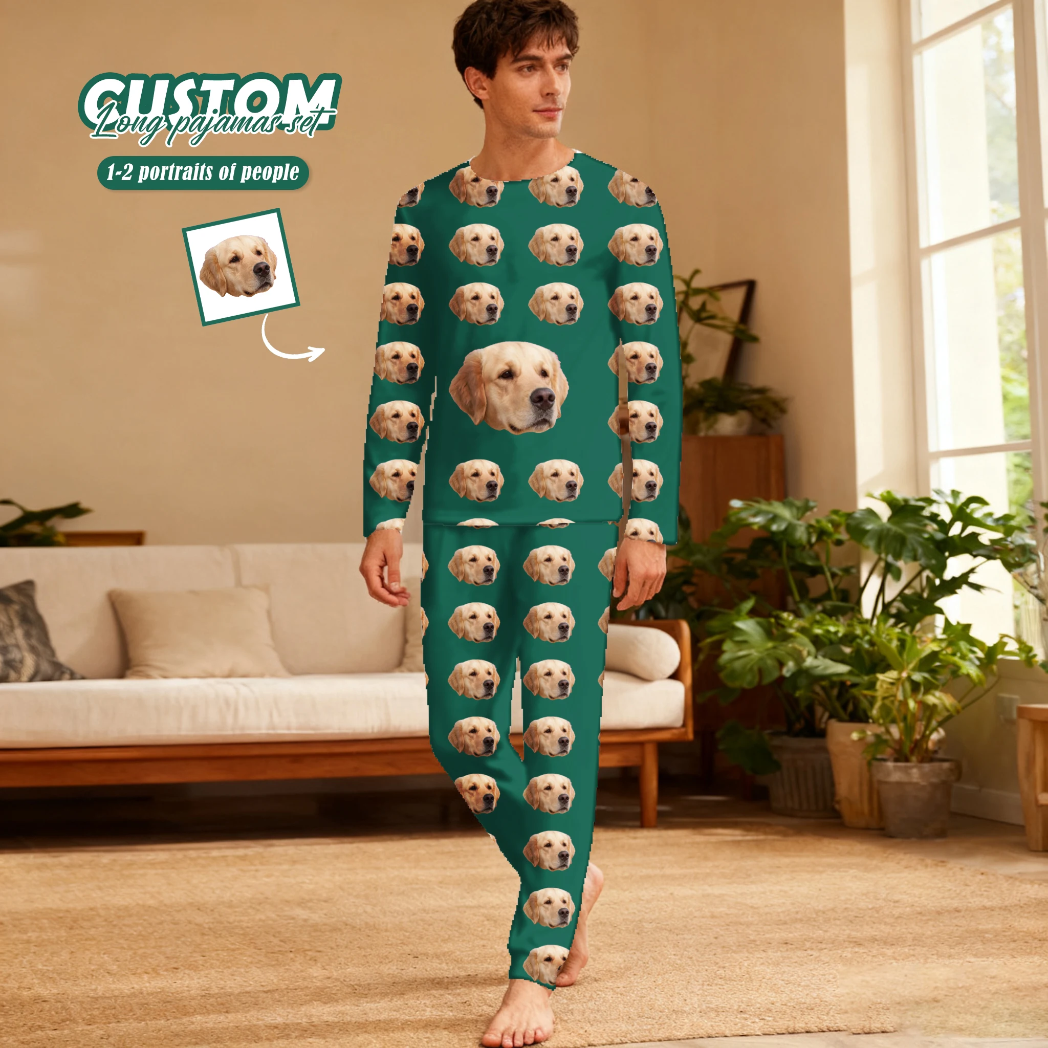 

Custom Christmas Face Family Pajama Sets Personalized Photo Homewear Set