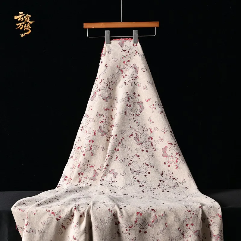 Light luxury and elegant gold thread printed jacquard fabric traditional Chinese style cheongsam dress clothing design