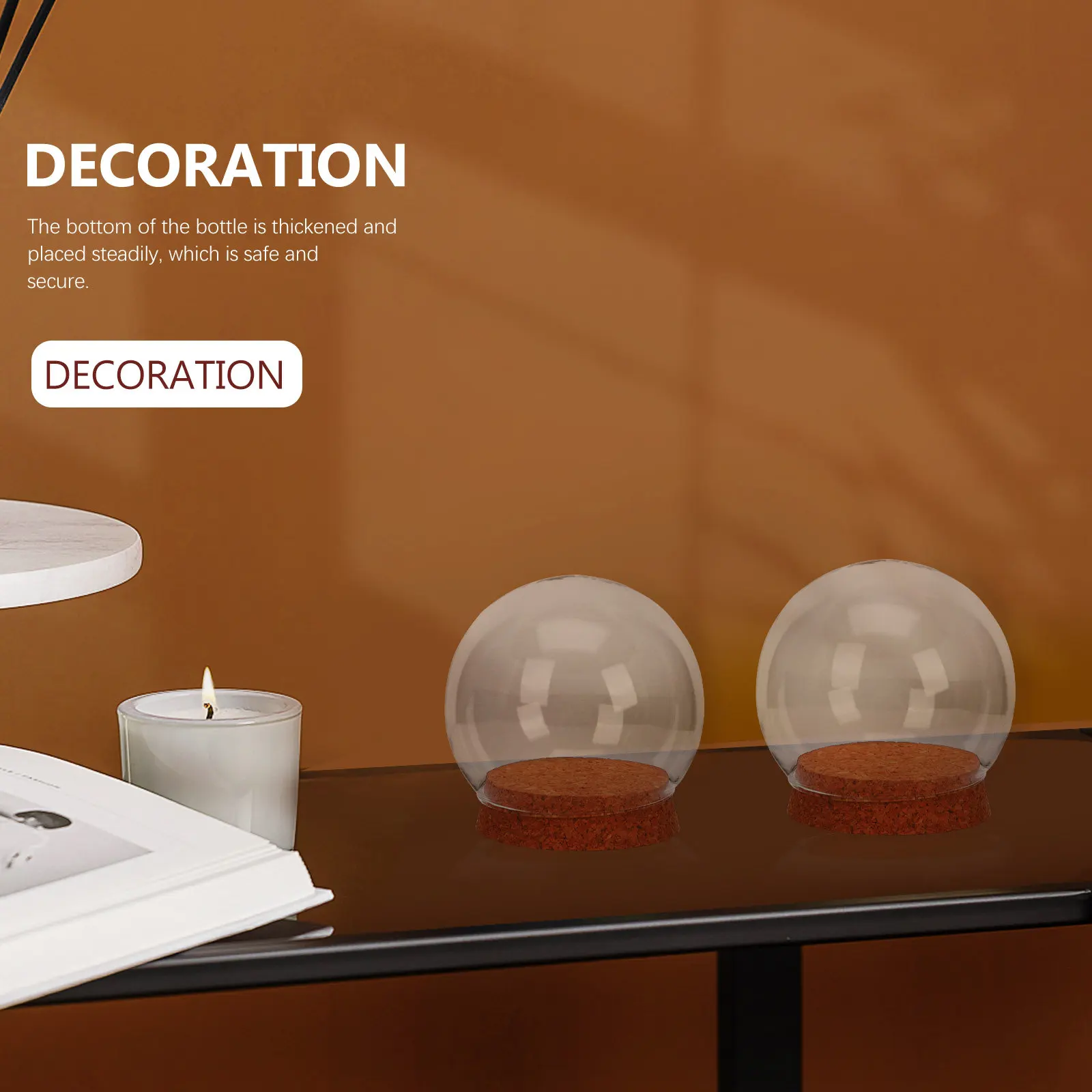 4Pcs Glass Cover Preserved Flower Dome Transparent Eternal Flower Display Cover for Party Banquet Table Decoration