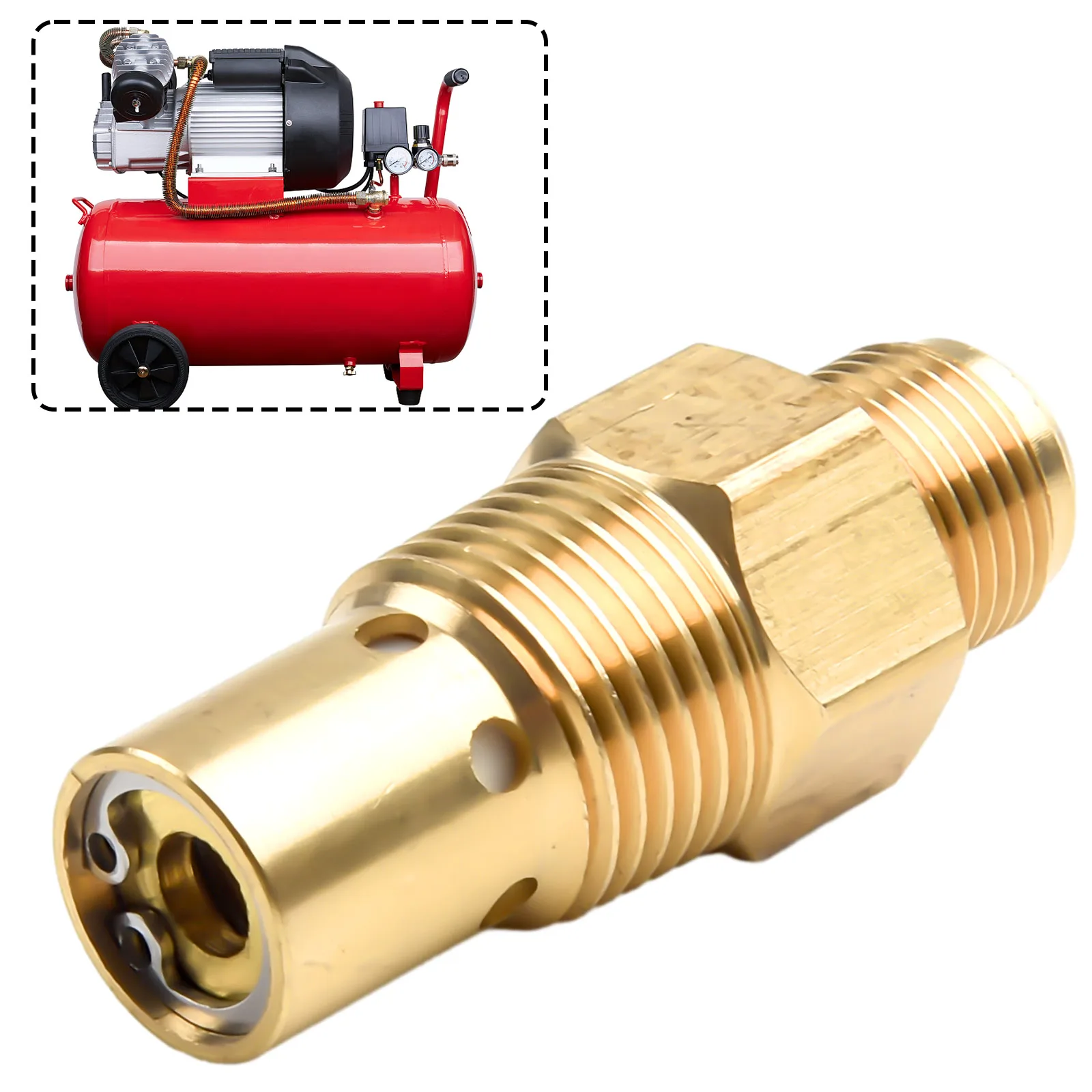 

Brass Check Valve G3/8 Air Compressor Male Threaded NPT×1/2In For Air Compressor One-Way Valve Heat Sink Check Valve
