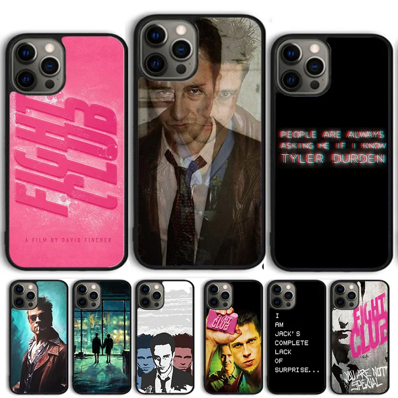 Movie fight club Pattern Phone Case Cover For iPhone 15 16 14 13 12 Pro Max mini 11 Pro Max XS X XR Plus Coque Shell