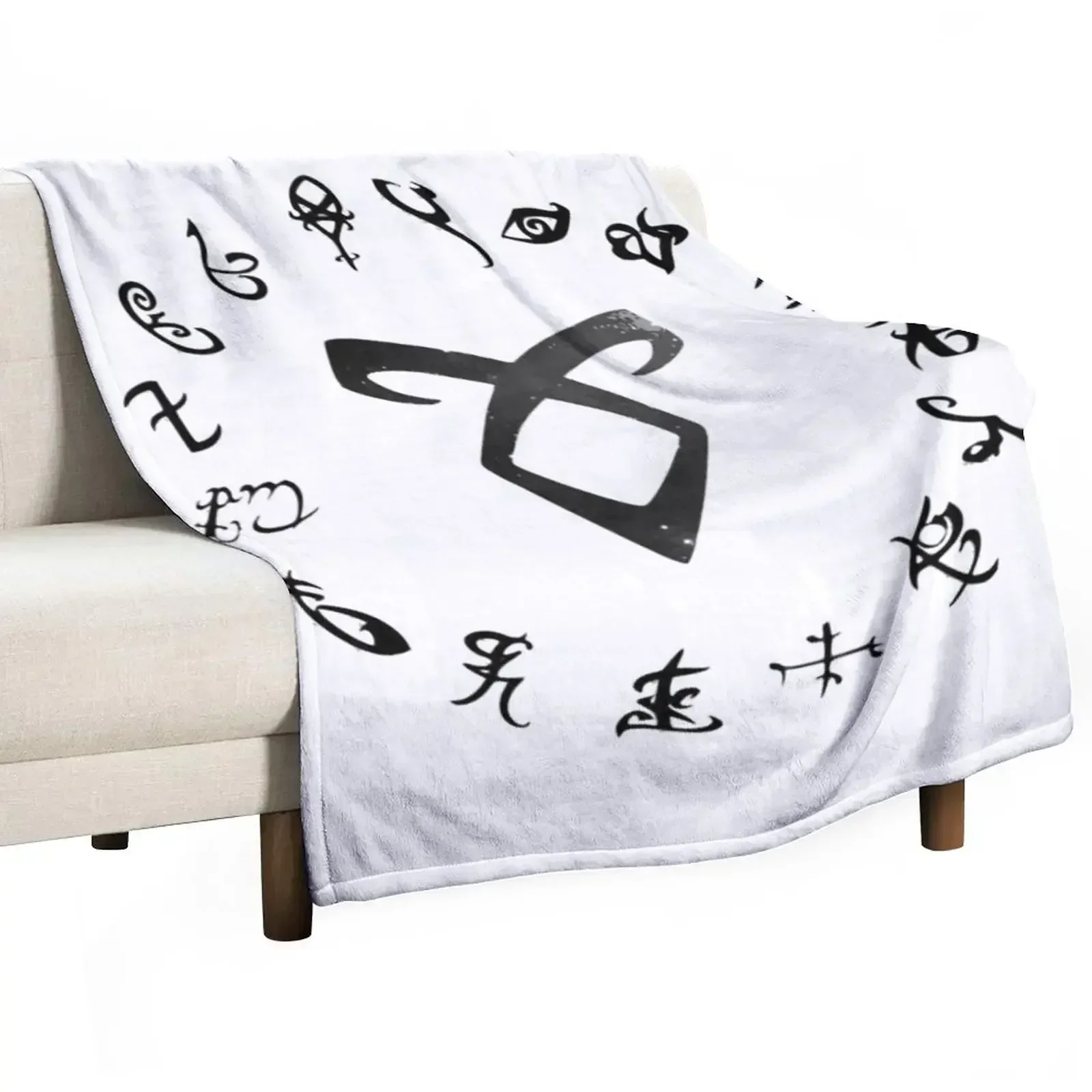 Shadowhunter runes Throw Blanket Single Furry Blankets