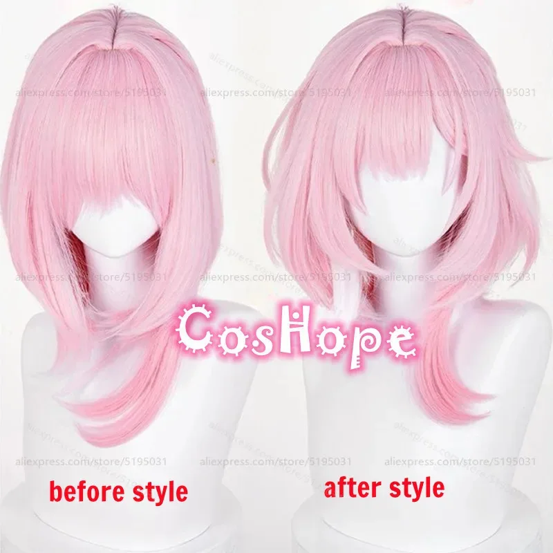 

HSR Cyrene Косплей Парик 38 см Короткий Розовый Белый Смешанный Парик Косплей Аниме Косплей Парики Термостойкие Синтетические Парики для Костюма